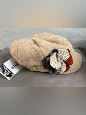 COMPLIT Wool Blend Multi Beige Newsboy Cap